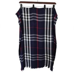 NEW Burberry Long Scarf Classic Nova Check Cashmere Wrap 68" x 27" Made England